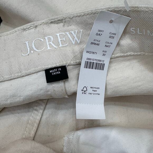 NWT J. Crew Embroidered Slim Wide-Leg Jean | Ecru Seashell | SZ 30 - Picture 8 of 11